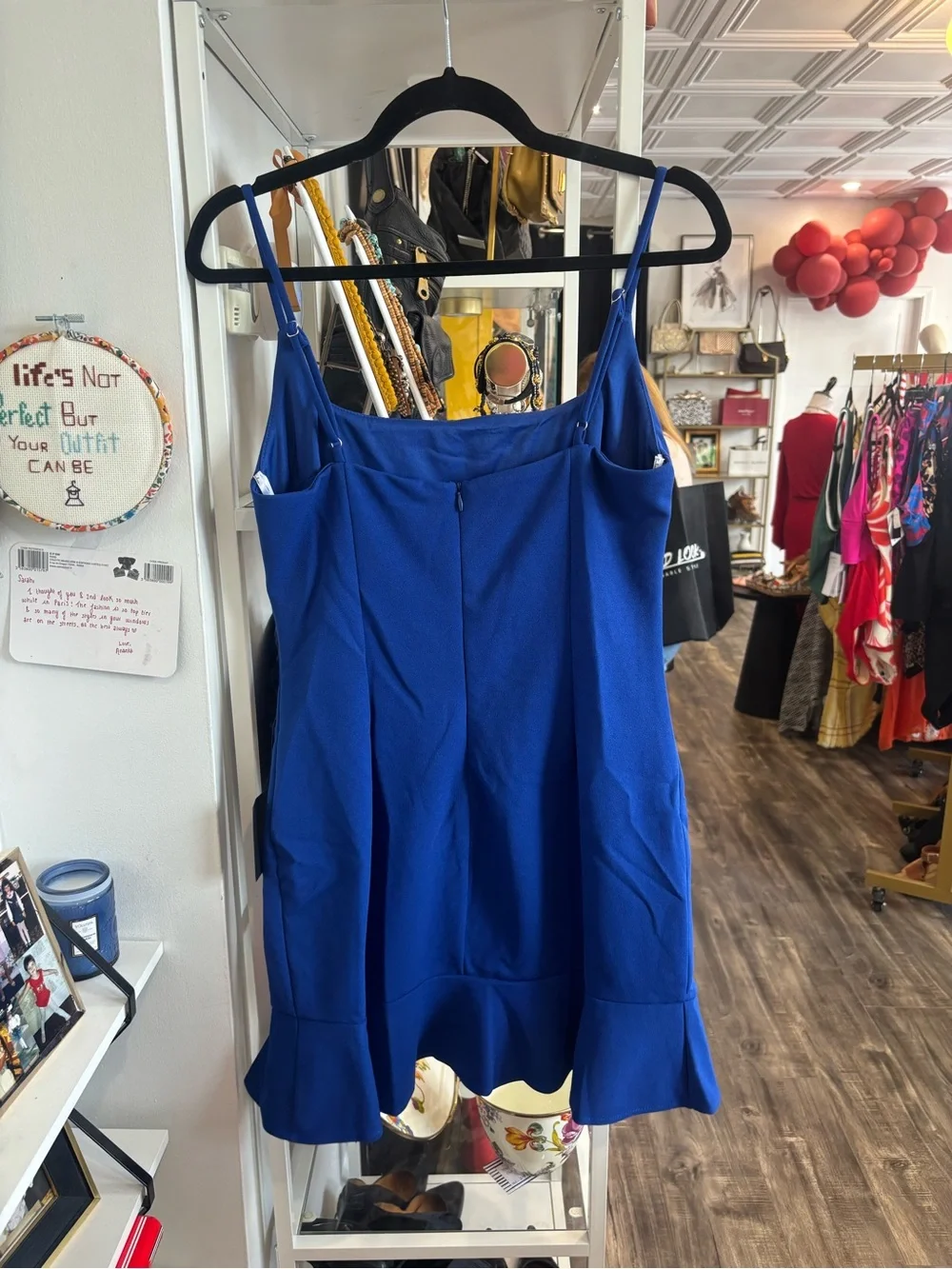 Lulu's Cobalt Blue Slip Dress with Ruffle Hem